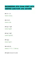 Engineering Btec Exam Preparation&NewLine;Test Bank With Correct Answers