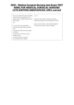 Hesi - Medical Surgical Nursing Test-Exam Test Bank For Medical Surgical Nursing 11Th Edition Ignatavicius 100&percnt; Correct
