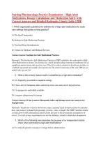 Nursing Pharmacology Practice Examination &ndash; High-Alert &NewLine;Medications&comma; Dosage Calculations and Medication Safety with &NewLine;Correct Answers and Detailed Rationales &vert; Study Guide &vert; PDF