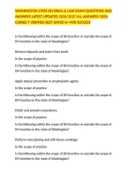 Washington State Dh Drug & Law Exam Questions And Answers Latest Updated 2026&sol;2027 All Answers 100&percnt; Correct Verified Best Rated A&plus; For Success