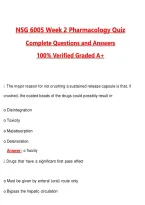 NSG 6005 Week 2 Pharmacology Quiz &lpar;Latest 2026&sol;2027&rpar; Questions with Correct Answers Pass the Exam&comma; 100&percnt; Verified