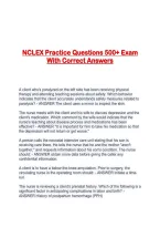 NCLEX Practice Questions 500&plus; Exam With Correct Answers