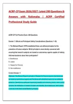 ACRP-CP Exam 2026&sol;2027 &ndash; ACRP Certified Professional Practice Test&colon; 200 Questions & Answers with Detailed Rationales &vert; Comprehensive Study Guide