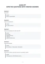 Acsm Cpt&NewLine;Expected Questions With Verified Answers