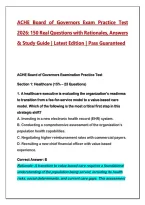 ACHE Board of Governors Exam 2026 &ndash; 150 Practice Questions & Answers with Detailed Rationales &vert; Healthcare Executive Certification Study Guide