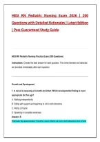 HESI RN Pediatric Nursing Exam 2026&sol;2027 &ndash; 200 Practice Questions & Answers with Detailed Rationales &vert; Comprehensive Pediatric Nursing Study Guide