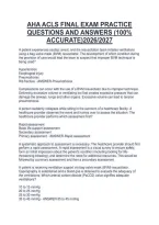 Aha Acls Final Exam Practice&NewLine;Questions And Answers &lpar;100&percnt;&NewLine;Accurate&rpar;2026&sol;2027