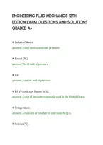 Engineering Fluid Mechanics 12Th&NewLine;Edition Exam Questions And Solutions&NewLine;Graded A&plus;