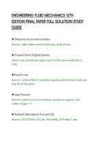 Engineering Fluid Mechanics 12Th&NewLine;Edition Final Paper Full Solution Study&NewLine;Guide