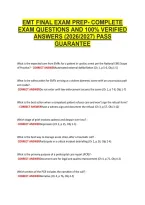 Emt Final Exam Prep- Complete &NewLine;Exam Questions And 100&percnt; Verified &NewLine;Answers &lpar;2026&sol;2027&rpar; Pass &NewLine;Guarantee 