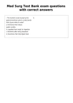 Med Surg Test Bank exam questions with correct answers
