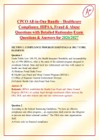 CPCO All-in-One Bundle &vert; Healthcare Compliance&comma; HIPAA&comma; Fraud & Abuse Questions with Detailed Rationales &vert; Exam Questions & Answers for 2026&sol;2027&NewLine;