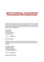 NUR 217 &lpar;Trends&sol;Issues - Test 4&rpar; NCLEX Style Practice Questions With Complete Answers