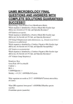 Uams Microbiology Final Questions And Answers With Complete Solutions Guaranteed Success&excl;&excl;&excl;