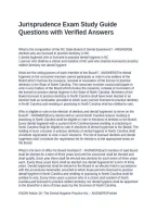 Jurisprudence Exam Study Guide Questions with Verified Answers&NewLine;&NewLine;