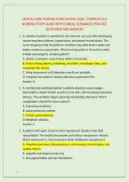 Critical Care Nursing Exam Review 2026 &sol; Complete Icu &NewLine;Nursing Study Guide With Clinical Scenarios&comma; Practice &NewLine;Questions And Answers