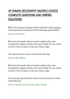 Ap Human Geography Multiple Choice&NewLine;Complete Questions And Verified&NewLine;Solutions