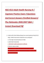 NSG 4513 Capstone Exam 2 2026&sol;2027 &vert; Adult Health Nursing III Q&A