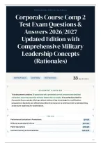 Corporals Course Comp 2 Test Exam Questions & Answers 2026&sol;2027 Updated Edition with Comprehensive Military Leadership Concepts &lpar;Rationales&rpar;