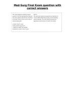 Med-Surg Final Exam questions with correct answers 