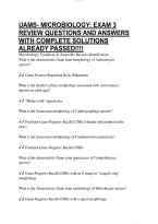 Uams- Microbiology&colon; Exam 3 Review Questions And Answers With Complete Solutions Already Passed&excl;&excl;&excl;&excl;