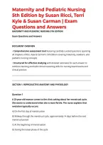 Maternity and Pediatric Nursing 5th Edition by Susan Ricci&comma; Terri Kyle & Susan Carman &vert; Exam Questions and Answers