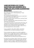 Uams Microbiology Exam 1 Questions And Answers With Complete Solutions Guaranteed Success&excl;&excl;&excl;