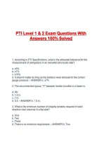 PTI Level 1 & 2 Exam Questions With Answers 100&percnt; Solved