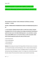 Pharmacology Clear And Simple Exam With &NewLine;Verified Answers Detailed Rationales Graded A&plus; 
