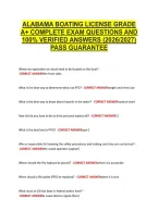 Alabama Boating License Grade &NewLine;A&plus; Complete Exam Questions And &NewLine;100&percnt; Verified Answers &lpar;2026&sol;2027&rpar; &NewLine;Pass Guarantee 