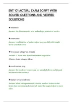 Ent 101 Actual Exam Script With Solved Questions And Verified Solutions