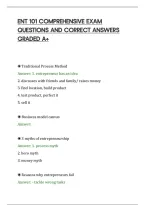 Ent 101 Comprehensive Exam Questions And Correct Answers Graded A