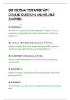 Ent 101 Exam Test Paper With&NewLine;Detailed Questions And Reliable&NewLine;Answers&NewLine;