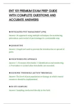 Ent 101 Premium Exam Prep Guide With Complete Questions And Accurate Answers