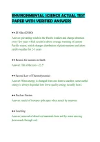 Environmental Science Actual Test&NewLine;Paper With Verified Answers