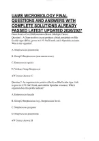 Uams Microbiology Final Questions And Answers With Complete Solutions Already Passed Latest Updated 2026&sol;2027
