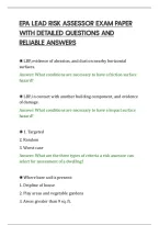 Epa Lead Risk Assessor Exam Paper With Detailed Questions And Reliable Answers