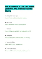 Epa Section 609 Actual Test Paper Questions And Answers Verified Review