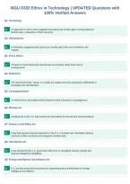 WGU D333 Ethics in Technology &vert; UPDATED Questions with&NewLine;100&percnt; Verified Answers