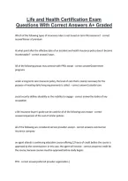 Life and Health Certification Exam &NewLine;Questions With Correct Answers A&plus; Graded 