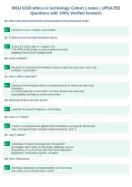WGU D333 ethics in technology Cohort 1 notes &vert; UPDATED&NewLine;Questions with 100&percnt; Verified Answers