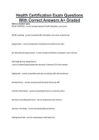 Health Certification Exam Questions &NewLine;With Correct Answers A&plus; Graded 