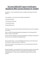 Devoted 2026-2027 Agent Certification &NewLine;Questions With Correct Answers A&plus; Graded