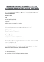 Devoted Medicare Certification 2026&sol;2027 &NewLine;Questions With Correct Answers  A&plus; Graded 