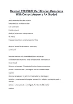 Devoted 2026&sol;2027 Certification Questions &NewLine;With Correct Answers A&plus; Graded 