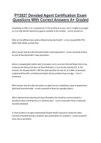 PY2027 Devoted Agent Certification Exam &NewLine;Questions With Correct Answers A&plus; Graded 