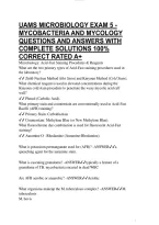 Uams Microbiology Exam 5 - Mycobacteria And Mycology Questions And Answers With Complete Solutions 100&percnt; Correct Rated A&plus;