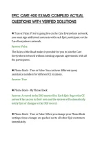Epic Care 400 Exams Compiled Actual&NewLine;Questions With Verified Solutions&NewLine;