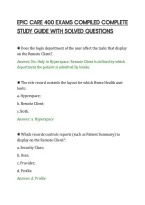 Epic Care 400 Exams Compiled Complete&NewLine;Study Guide With Solved Questions