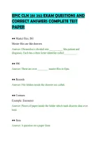 Epic Cln 251 252 Exam Questions And&NewLine;Correct Answers Complete Test&NewLine;Paper